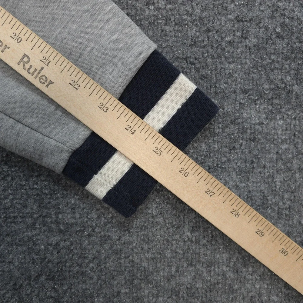 Polo Ralph Lauren Hoodie Mens Medium Gray Spellout Logo Pullover Stripe Stretch